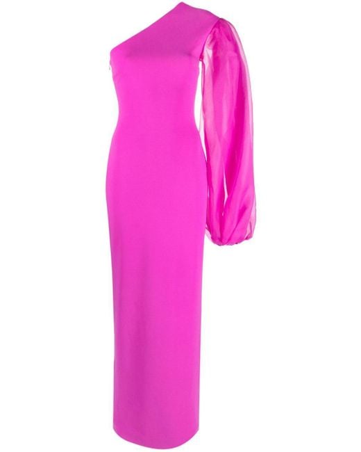 Solace London Pink Hudson One-Shoulder Gown