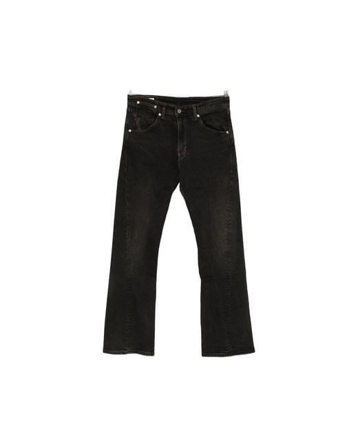 Levi's Black Logo-Patch Straight-Leg Jeans for men