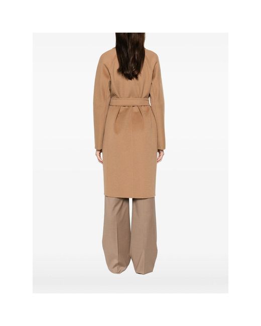 Max Mara Brown Aceri Tie-Waist Coat