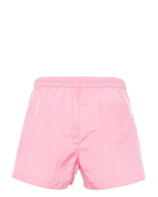 Calvin Klein Pink Logo-Patch Swimming Shorts for men