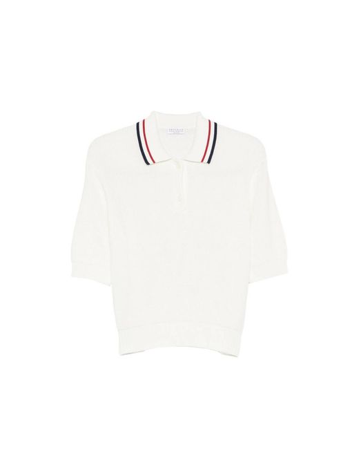 Brunello Cucinelli White Sweater Cotton