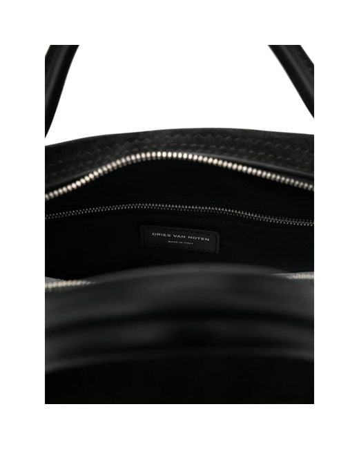 Dries Van Noten Black Panelled Tote Bag for men