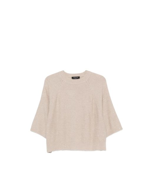 Fabiana Filippi Natural Sequin-Embellished Raglan-Sleeve Sweater