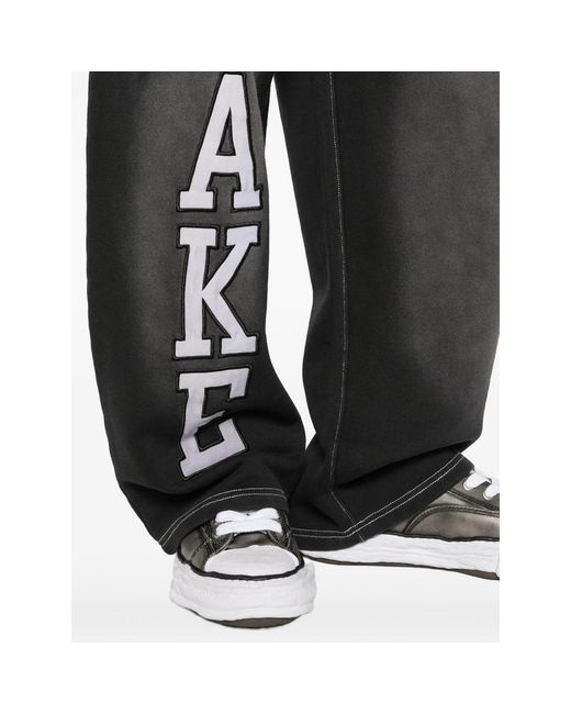 Awake Couture Black Letter Appliqués Trousers for men