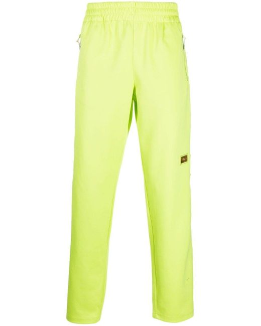 Advisory Board Crystals Yellow Logo-Patch Straight-Leg Track Pants for men
