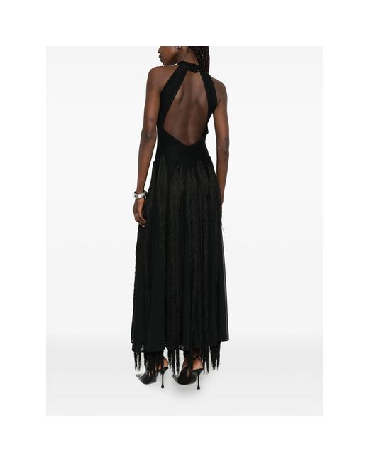 Bless Black Tassel Crocheted Maxi Dress