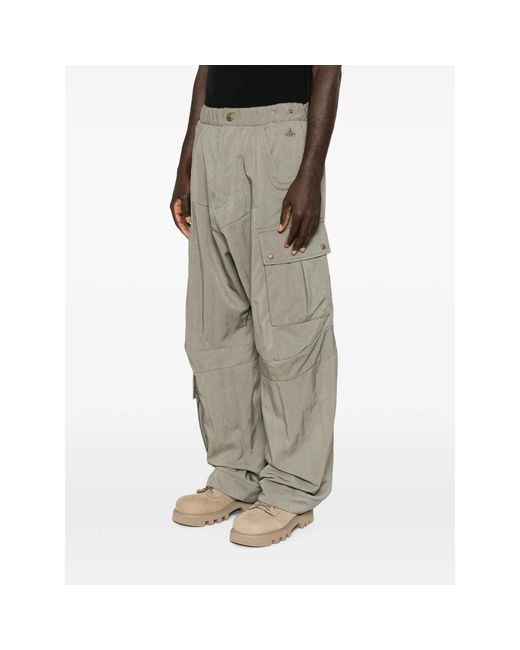 Vivienne Westwood Gray Orb-Embroidered Cargo Pants for men