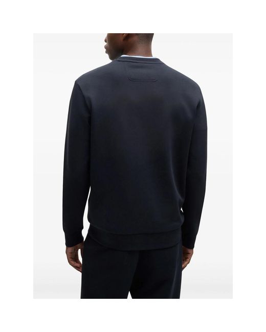 Boss Blue Logo-Print Sweatshirt for men
