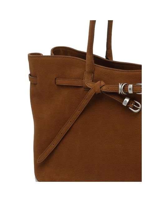 MARGE SHERWOOD Brown Buckle-Detail Shoulder Bag