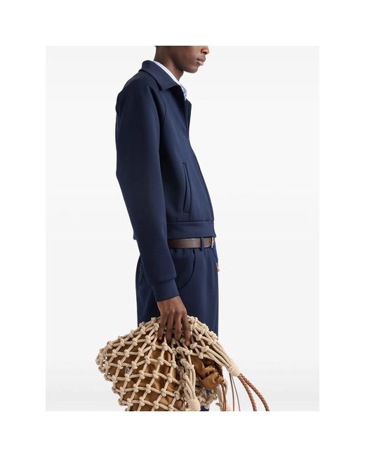 Prada Blue Zip-Up Sweatshirt for men