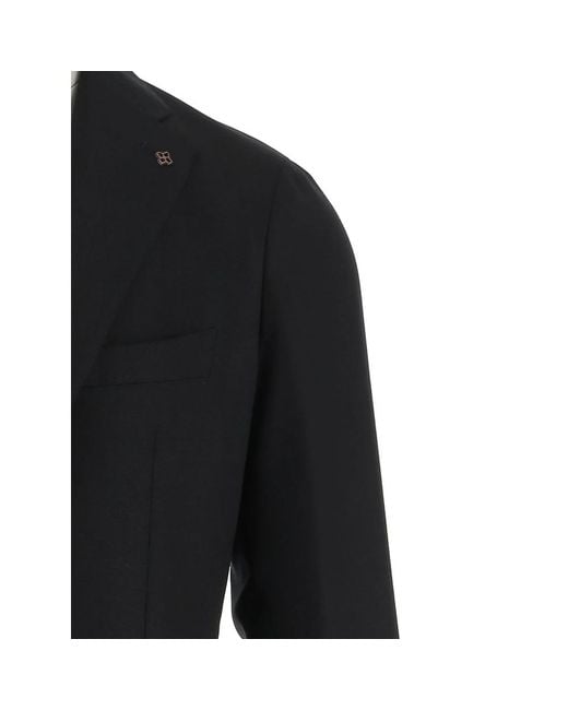 Tagliatore Black Single-Breasted Blazer for men