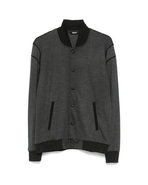 Eraldo Black Merino-Wool Bomber Jacket for men