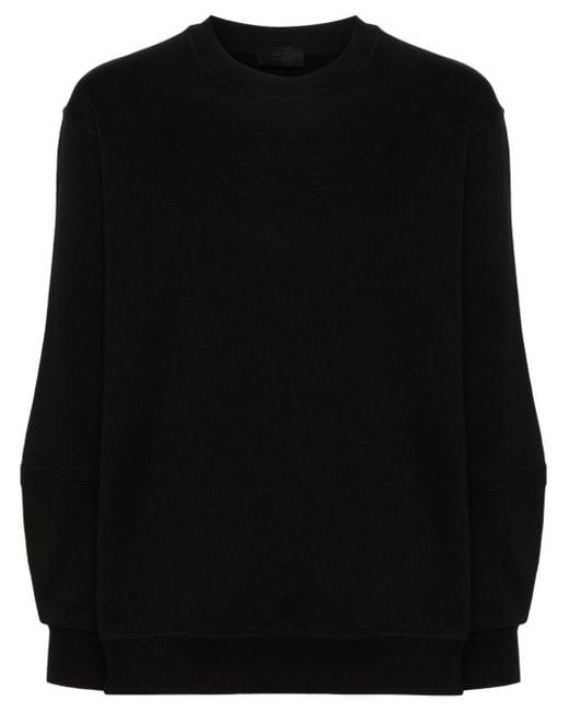 Moncler Black Embossed-Logo Cotton Sweatshirt