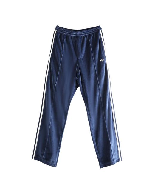 Adidas by Wales Bonner Blue Velvet-Texture Track Pants for men