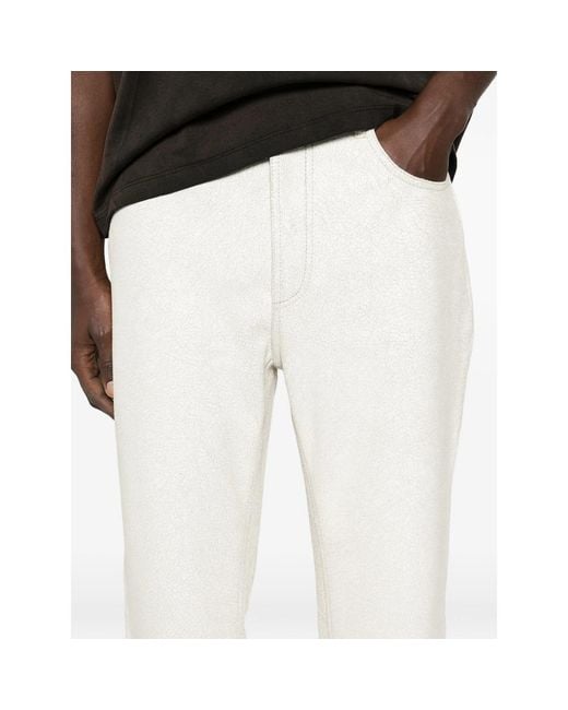 Cole Buxton White Cracked-Finish Trousers for men