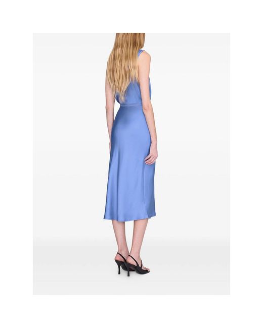 Anine Bing Blue Bar Silk Skirt
