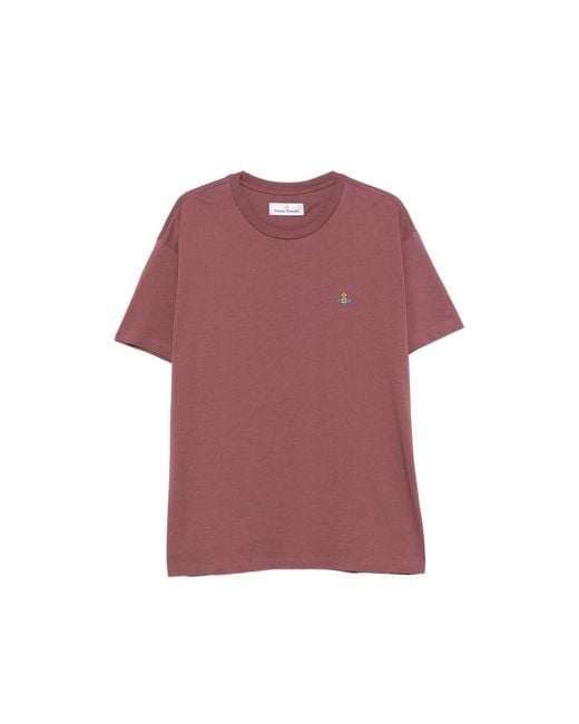 Vivienne Westwood Purple Orb-Embroidered T-Shirt for men