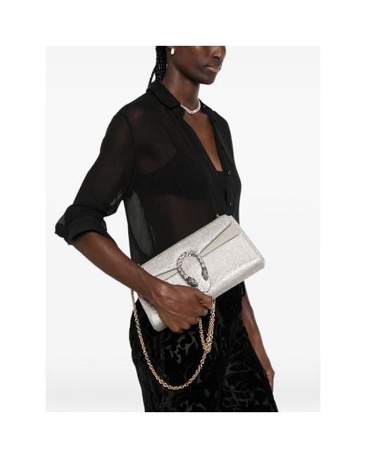 Gucci Gray Dionysus Crystal-Embellished Shoulder Bag