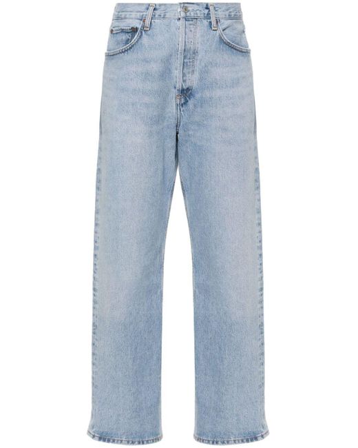 Agolde Blue Fran Low-rise Straight-leg Jeans