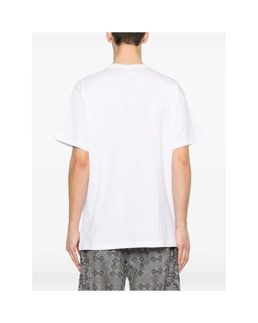 Versace Jeans Couture White Palm-Graphic T-Shirt for men