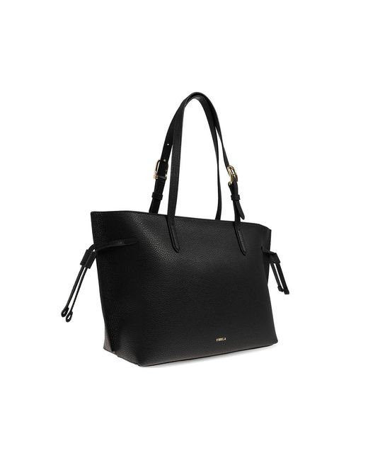 Furla Black Large Ava Leather Tote Bag