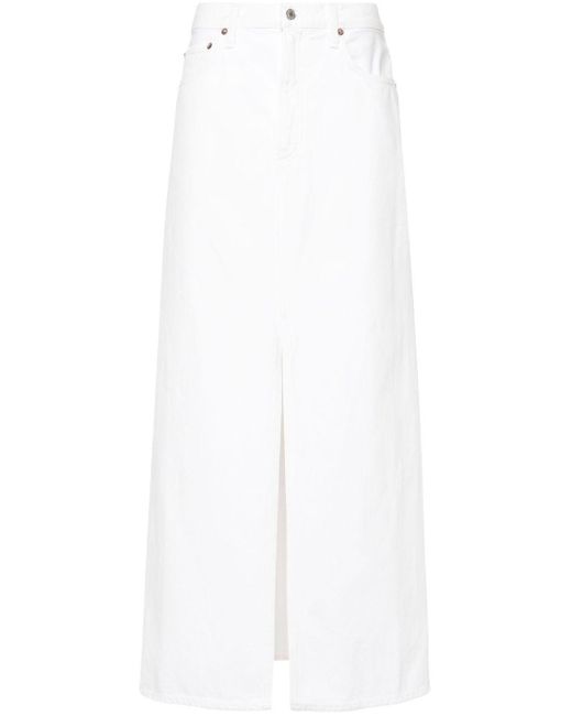 Agolde White Leif Denim Skirt