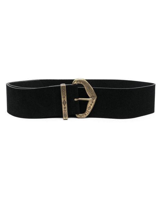 Ba&sh Leather Bikcha Embossed-buckle Belt in Black | Lyst