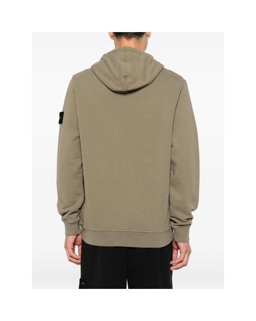 Stone Island Natural Logo-Patch Hoodie for men