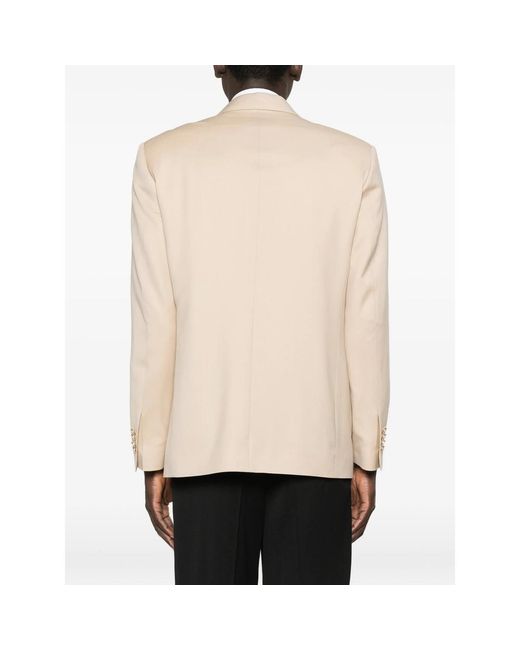 Lardini Natural Double-Breasted Blazer for men