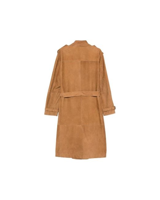 Canali Brown Belted Double-Breasted Jacket for men