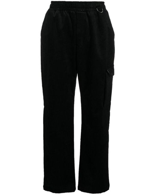 FAMILY FIRST Black Corduroy Cropped-Leg Trousers for men