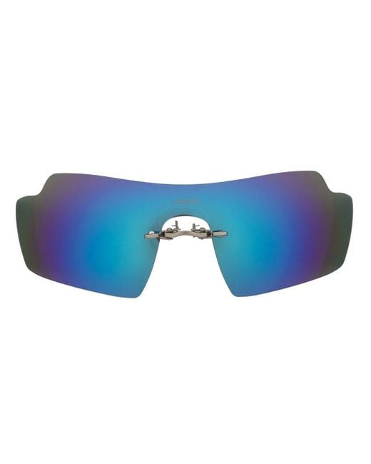 Coperni Blue Oversize Mirrored-lenses Sunglasses