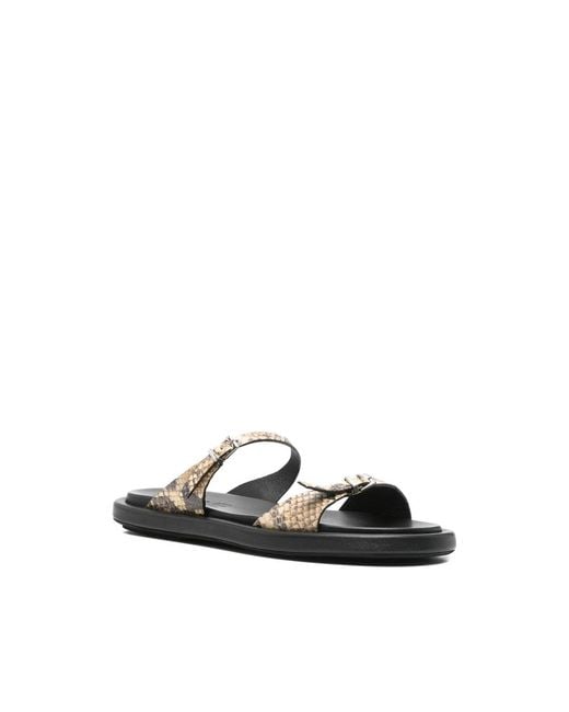 Poeve Black Buckle Sandals