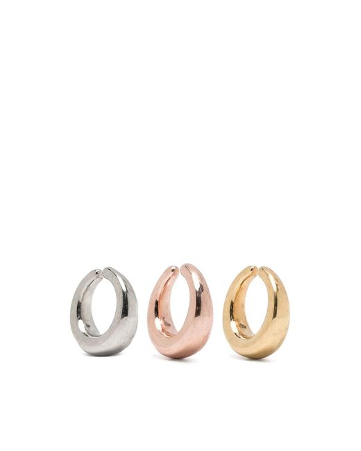 Panconesi Metallic Curved Earrings Set Of Three