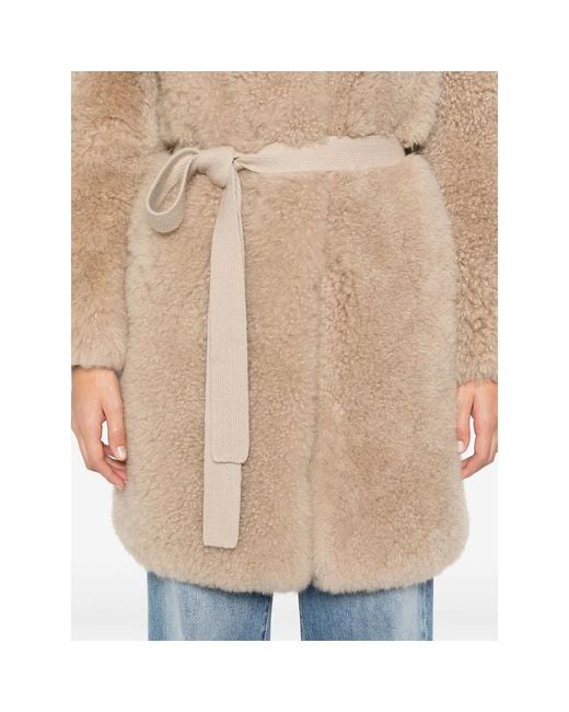 Yves Salomon Natural Shearling Coat