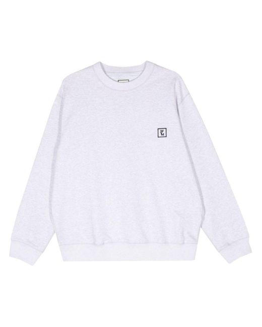 Wooyoungmi White Logo-Embroidered Sweatshirt for men