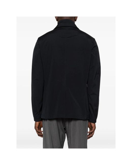 Moorer Blue Button Zip Jacket for men