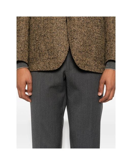 Rota Gray Pressed-Crease Tailored Trousers for men