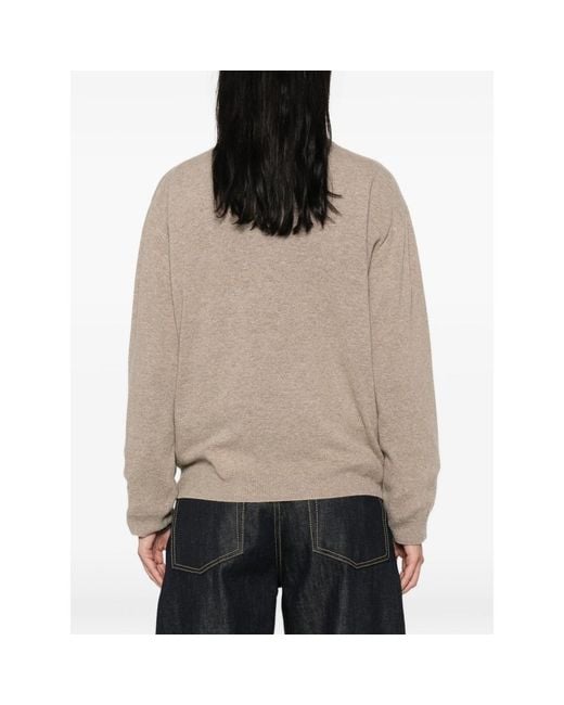 LA PISCINE Natural V-Neck Sweater
