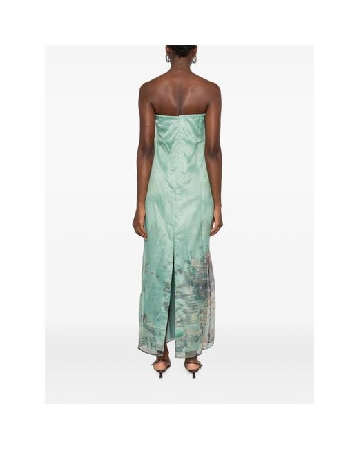 Staud Green Amara Strapless Maxi Dress