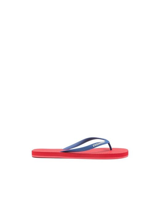 DSquared² Red Flip Flops for men