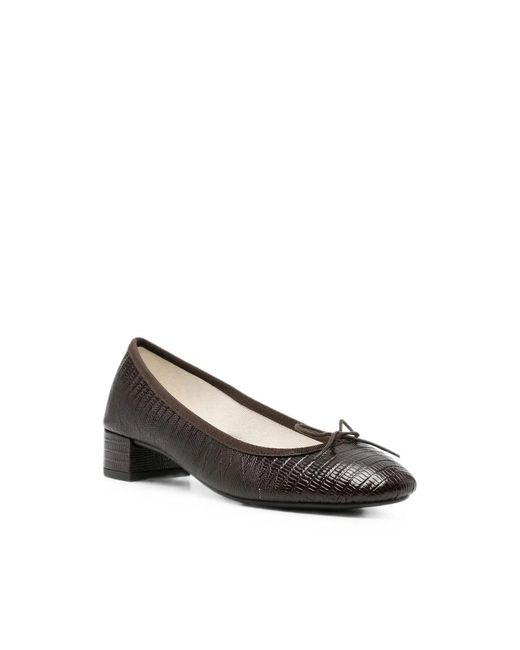 Repetto Black Lizard-Effect Bow-Detail Pumps