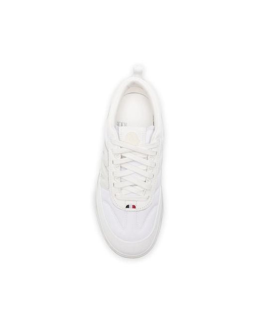 Moncler White Logo-Embossed Ridged-Sole Sneakers for men