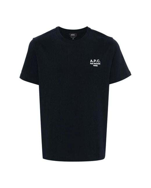 A.P.C. Blue Dark Cotton T-Shirt