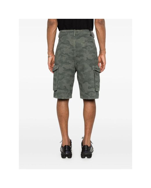 Daily Paper Gray Camouflage Cargo Shorts for men
