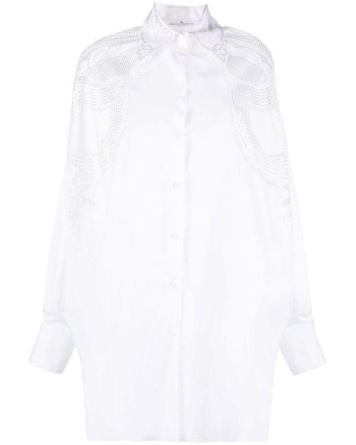 Ermanno Scervino White Lace-Detailing Cotton Shirt