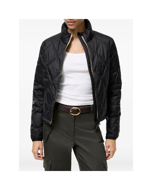 Burberry Black Checker-Tape Quilted Nylon Bramford Jacket