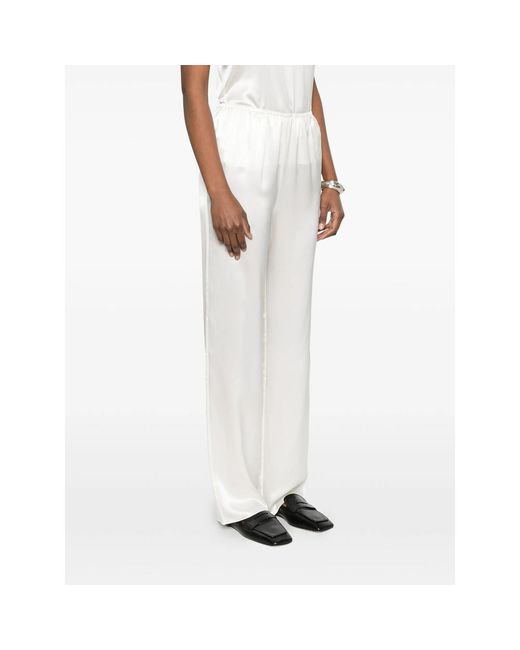 Co. White Elastic-Waistband Trousers