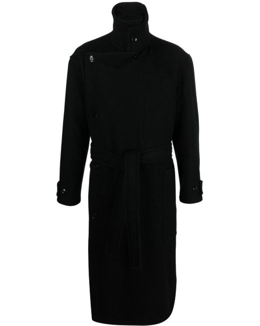 Lemaire Black Virgin-wool Belted Coat for men