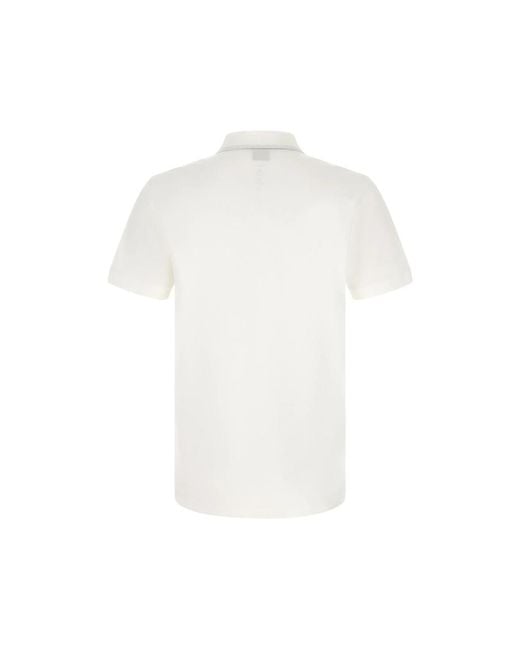 Boss White Swing Paddy Logo-Print Polo Shirt for men